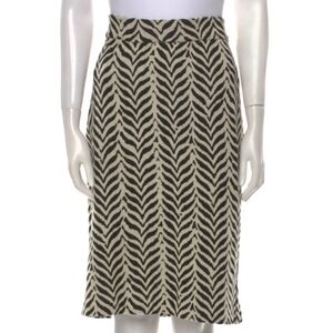 Diane Von Furstenberg Black and Cream Midi Skirt